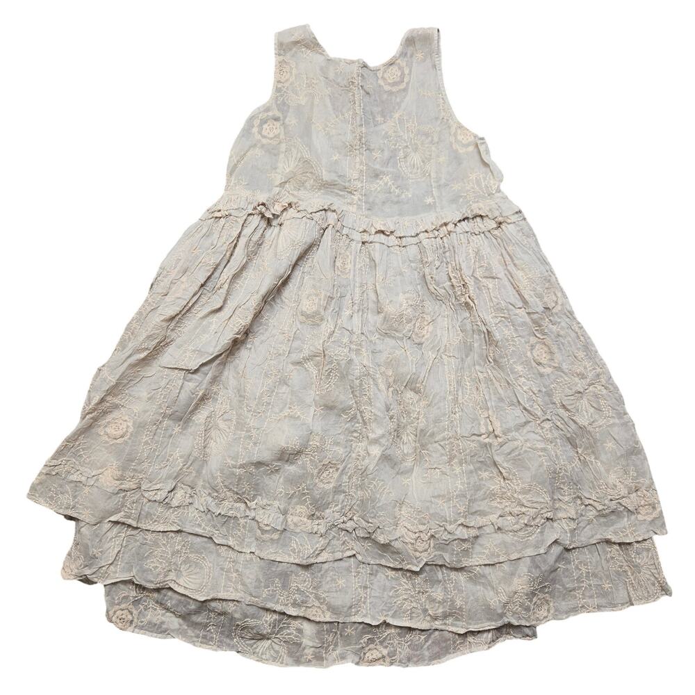 Ewa I Walla Embroidered Lace Up Layered Dress Cotton Beige - Picture 9 of 10
